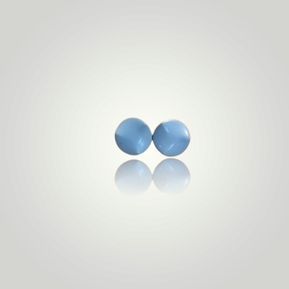 3 for $15 - Light Blue Rippled Round Stud Earrings - Picture 1 of 4